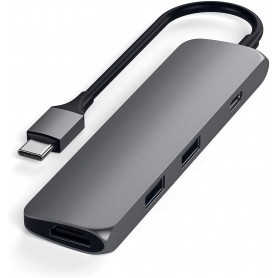 Adaptateur USB-C vers Multiport USB, USB-C et HMDI - Space Grey - SATECHI