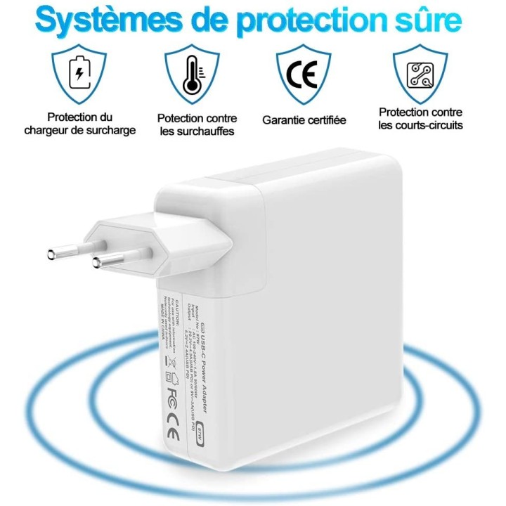 Chargeur USB-C Compatible Apple MacBook 87 W | Macinfo