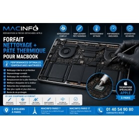 Forfait Nettoyage + Pate Thermique MacBook rapide Paris