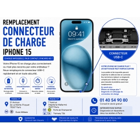 Remplacement connecteur de charge USB-C iPhone 15