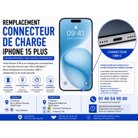 Remplacement connecteur de charge USB-C iPhone 15 Plus