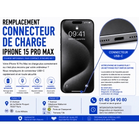 Remplacement connecteur de charge USB-C iPhone 15 Pro Max
