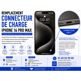 Remplacement connecteur de charge USB-C iPhone 16 Pro Max