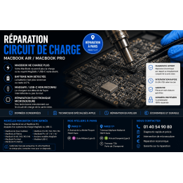 Réparation circuit de charge MacBook Air et MacBook Pro