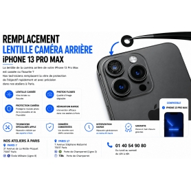 Remplacement Lentille Caméra Arrière iPhone 13 Pro Max