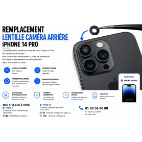 Remplacement Lentille Caméra Arrière iPhone 14 Pro