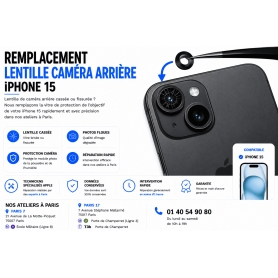 Remplacement Lentille Caméra Arrière iPhone 15