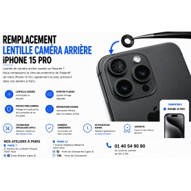 Remplacement Lentille Caméra Arrière iPhone 15 Pro