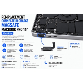 Remplacement Connecteur Charge MagSafe MacBook Pro 16" M4 A3403