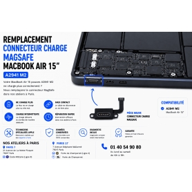 Remplacement Connecteur Charge MagSafe MacBook Air 15" M2 A2941