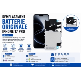 Réparation remplacement batterie originale Apple iPhone 17 Pro Macinfo Paris