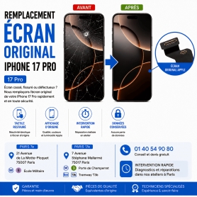 Réparation remplacement écran original Apple iPhone 17 Pro Macinfo Paris