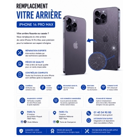 Réparation remplacement vitre arrière iPhone 14 Pro Max Paris
