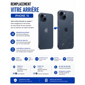 Remplacement Vitre Arrière iPhone 15