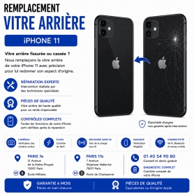 Réparation remplacement vitre arrière iPhone 11 Paris