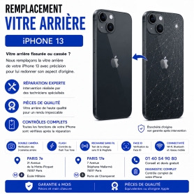 Réparation remplacement vitre arrière iPhone 13 Paris