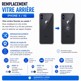 Réparation remplacement vitre arrière iPhone X XS Paris