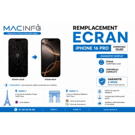 Remplacement Ecran iPhone 16 Pro Compatible OLED