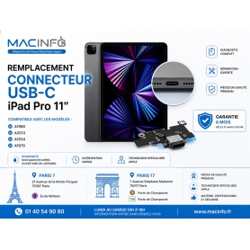 Remplacement connecteur de charge USB-C iPad Pro 11 pouces A1980 A2013 A1934 A1979