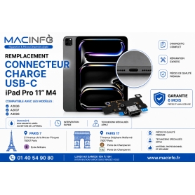 Remplacement connecteur de charge USB-C iPad Pro 11 pouces M4 A2836 A2837 A3006