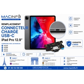 Remplacement Connecteur Charge USB-C iPad Pro 12.9" M1 A2378 A2461 A2379 A2462