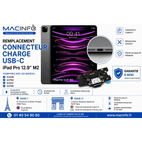 Remplacement Connecteur Charge USB-C iPad Pro 12.9" M2 A2436 A2764 A2437 A2766