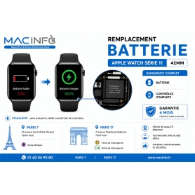 Remplacement Batterie Apple Watch série 11 42mm