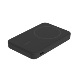 Batterie externe magnétique Belkin BoostCharge Pro 5K noire, vue de dessus avec port USB-C