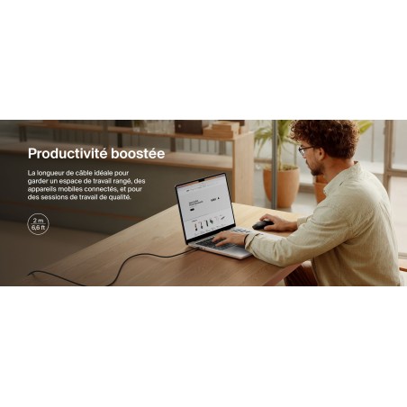 Câble Belkin USB-C vers USB-C 2 m 240 W noir