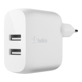 Chargeur secteur Belkin 2 ports USB-A 24 W blanc