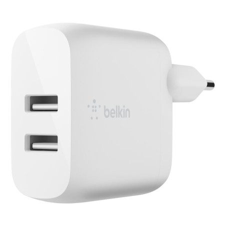 Chargeur secteur Belkin 2 ports USB-A 24 W blanc