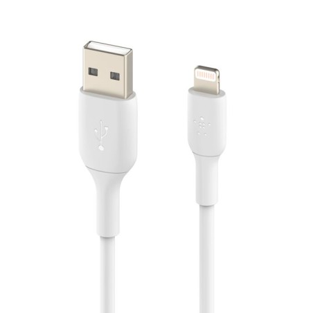 Connecteurs du câble Belkin USB-A vers Lightning blanc