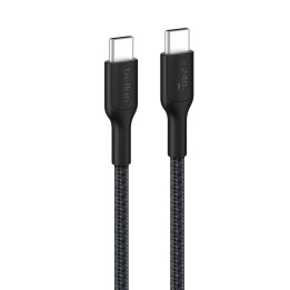 Câble Belkin USB-C vers USB-C 2 m 240 W noir — connecteurs et gaine tressée