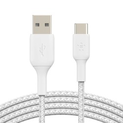 Câble Belkin USB-A vers USB-C tressé 2 m blanc