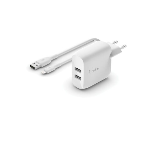 Chargeur Belkin double USB-A 24 W avec câble Lightning