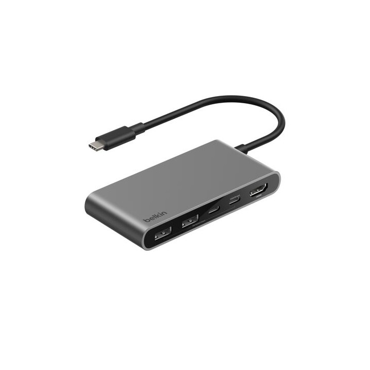 Hub USB-C Belkin 5 ports HDMI 4K 60 Hz gris